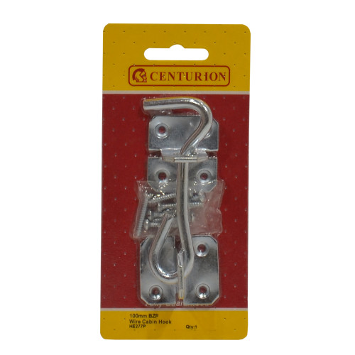 100mm (4") BZP Wire Cabin Hook