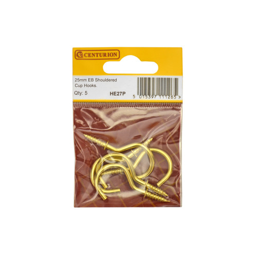 25mm EB Shouldered Cup Hooks (Pack of 5)