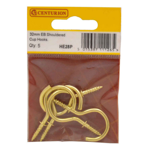 32mm EB Shouldered Cup Hooks (Pack of 5)
