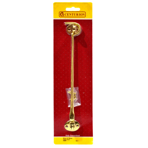 Silent Pattern Brass Cabin Hooks, Polished Brass, 250mm