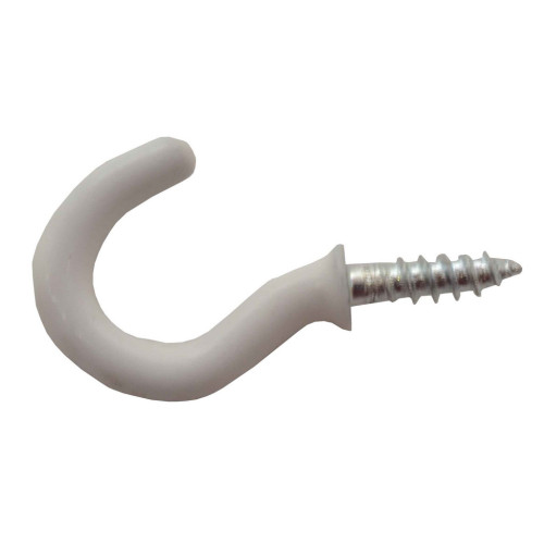 19mm White PVC Shouldered Cup Hooks