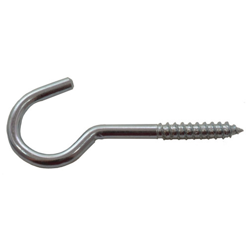 Repair Shop Zinc Plated Steel Screw Hook - 80 x 12mm - 8pk