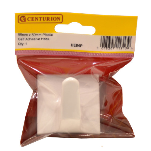 50mm x 50mm Plastic Self Adhesive Hook