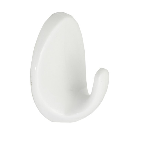 38mm White Plastic Self Adhesive Oval Hook