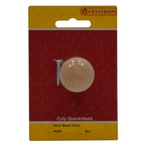 Beech Knobs, 32mm Dia.