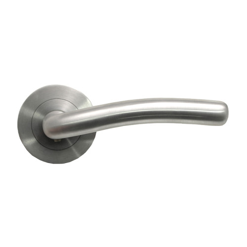 Venus Lever on Round Rose, Satin Chrome Plated, 115mm