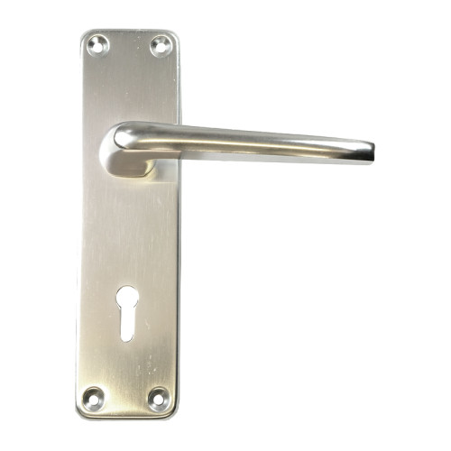 Lincoln Lever Lock Set, Polished Anodised Aluminium, 150mm x 40mm