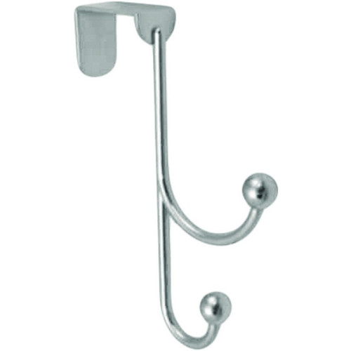Over The Door Double Metal Hook - Polished Chrome