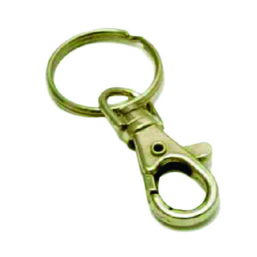 Card of 12 Nickel Finish Mini Clip Keyrings
