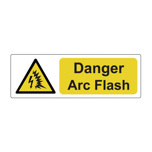 'Arc Flash' Labels, Self-Adhesive Vinyl, (75mm x 25mm) (Pack of 5)