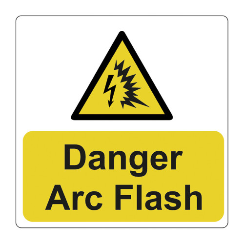'Arc Flash' Labels, Self-Adhesive Vinyl, (75mm x 75mm) (Pack of 5)