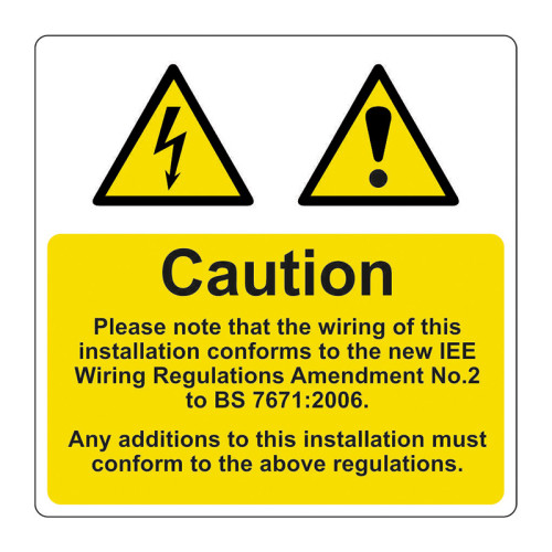 'Harmonised Cable Notice' Labels, Self-Adhesive Vinyl, (75mm x 75mm) (Pack of 25)