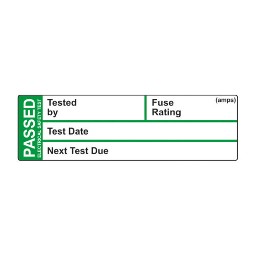 'PAT Test' Labels, Self-Adhesive Vinyl, (50mm x 15mm) (Roll of 250)