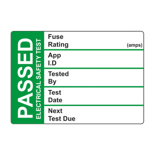 'PAT Test' Labels, Self-Adhesive Vinyl, (50mm x 35mm) (Roll of 250)