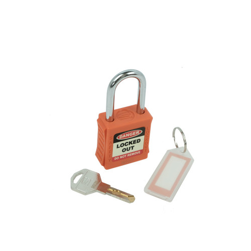 Safety Lockout Padlock, Standard Shackle, Orange (each)