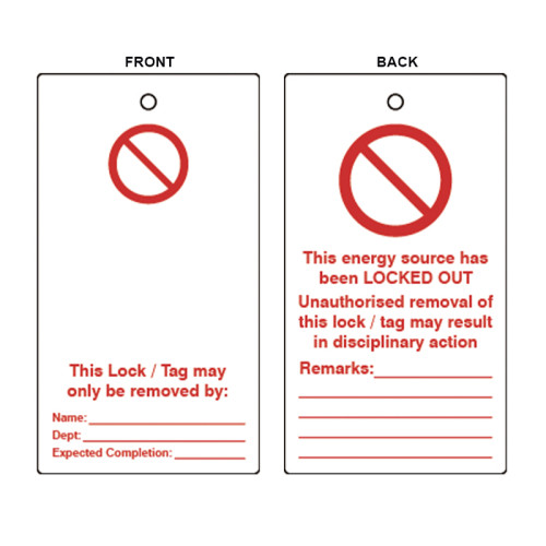 'Blank' Lockout Tag (Double Sided, 10 Pack)