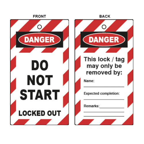 'Do Not Start' Lockout Tag (Double Sided, 10 Pack) 1