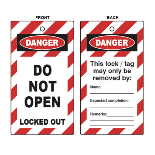'Do Not Open' Lockout Tag (Double Sided, 10 Pack) 1
