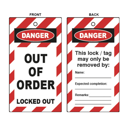 'Out of Order' Lockout Tag (Double Sided, 10 Pack)