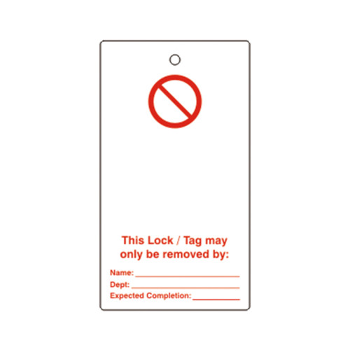 'Prohibition Blank' Lockout Tag (Single Sided, 10 Pack)