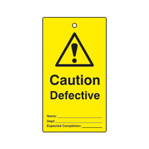 'Caution Defective' Lockout Tag (Single Sided, 10 Pack)