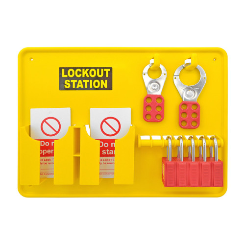 5 Padlock Filled Premier Lockout Station