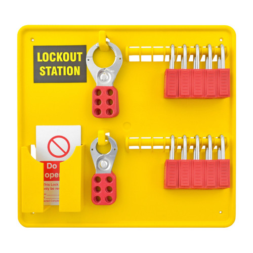 10 Padlock Filled Premier Lockout Station