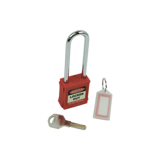 Safety Lockout Padlocks Long Shackle, Red (Each)