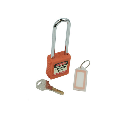 Safety Lockout Padlocks Long Shackle, Orange (Each)