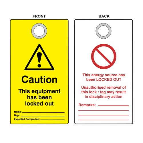 'Caution' Lockout Tag (Double Sided, 10 Pack)