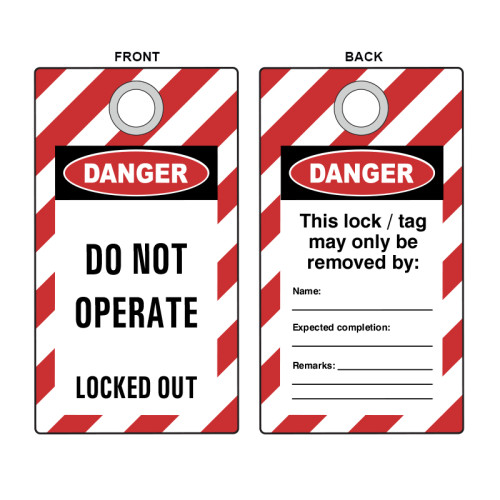 'Do Not Operate/Locked Out' Lockout Tag (Double Sided, 10 Pack)