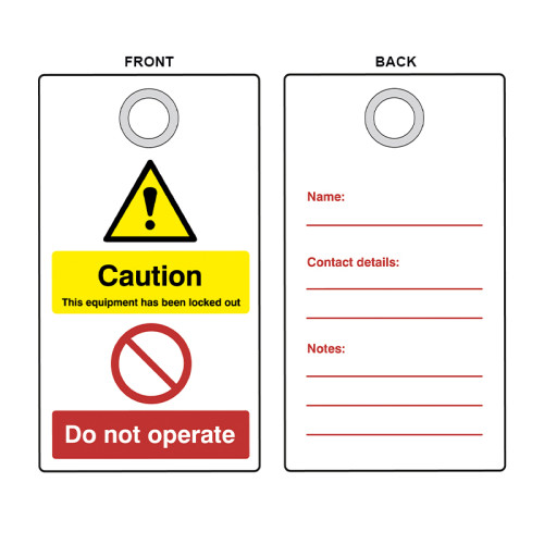 'Caution' Lockout Tag (Double Sided, Single Unit)