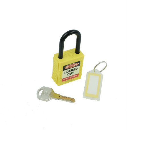 Safety Lockout Padlocks, Nylon Shackle, Yellow (each)