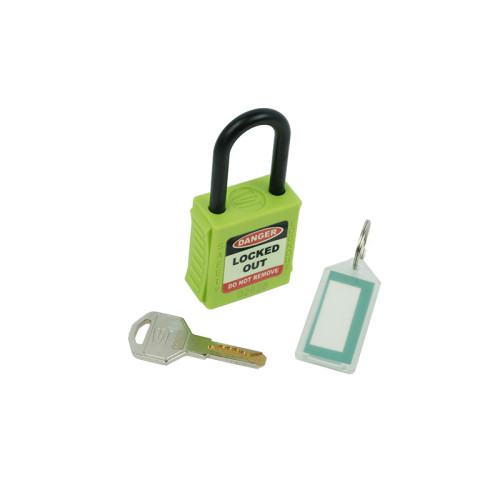 Safety Lockout Padlocks, Nylon Shackle, Green (each)