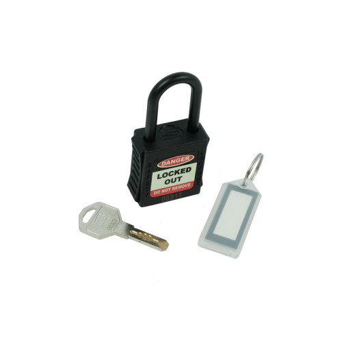 Safety Lockout Padlocks, Nylon Shackle, Black (each)