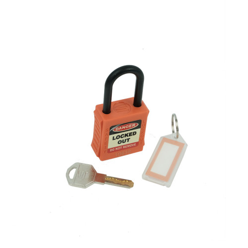 Safety Lockout Padlocks, Nylon Shackle, Orange (each)