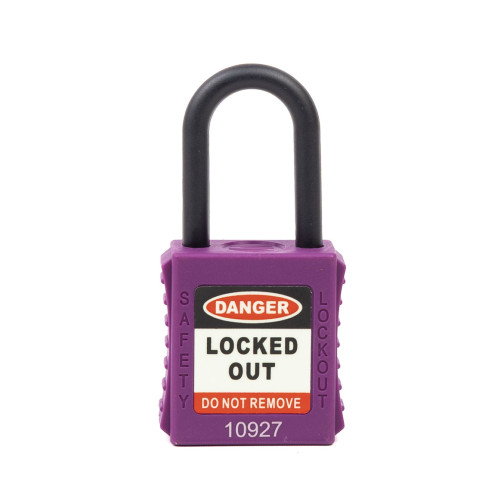 Safety Lockout Padlocks Nylon, Shackle, Purple (each)