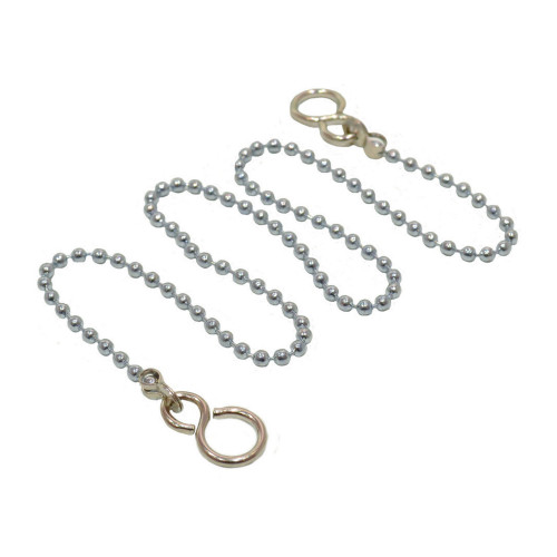 Sink Ball Chain With Hooks, Chrome Plated, 300mm, No.6