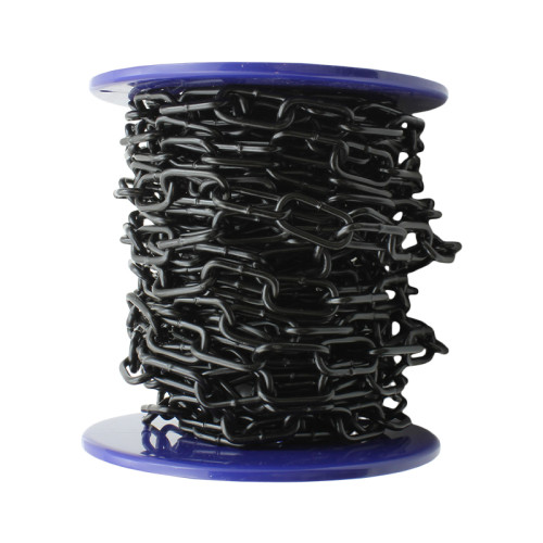 Steel Welded Straight Link Chain, Black, 3mm x 21mm x 30m