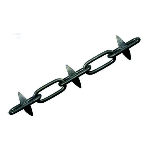 Steel Spiked Alternate Link Chain, Black, 6mm x 50mm x 13mm, 5m