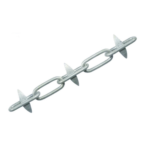 Steel Spiked Alternate Link Chain, Galvanised, 6mm x 50mm x 13mm, 5m