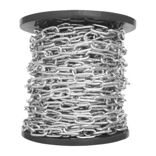 Welded Straight Link Chain, Stainless Steel, 4mm x 20mm x 10m