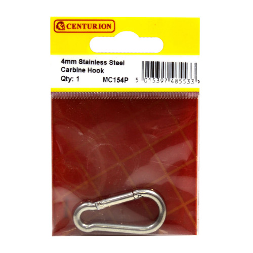 Carbine Hook, Stainless Steel, 4mm x 40mm