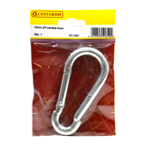 Carbine Hook, Zinc Plated, 10mm x 100mm