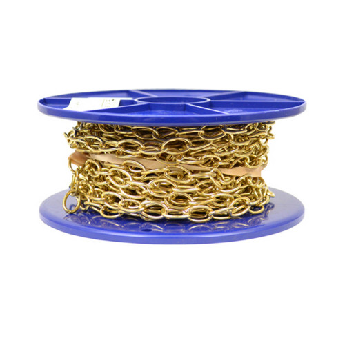 Centurion Solid Brass Oval Link Chain Polished Brass 16mm x 1.6mm 10m Reel