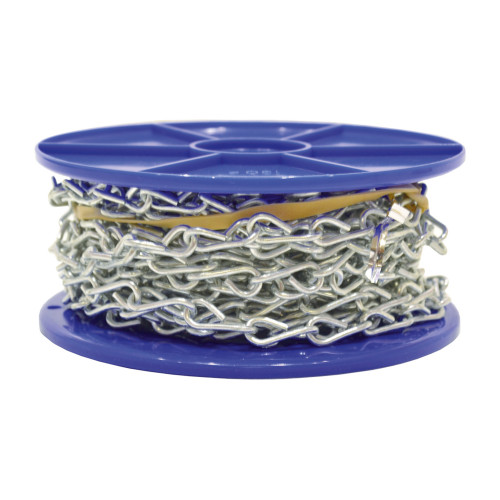 Steel Single Link Jack Chain, Zinc Plated, 2mm x 22mm, 10m Reel