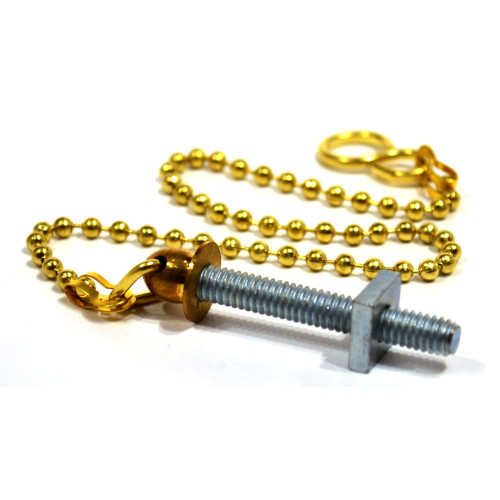 Sink Ball Chain With Stay, Polished Brass, 300mm