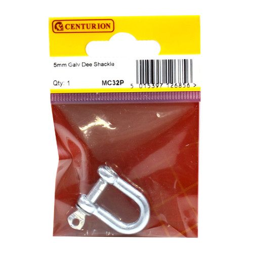 Dee Shackles, Galvanised, 5mm x 19mm x 13mm