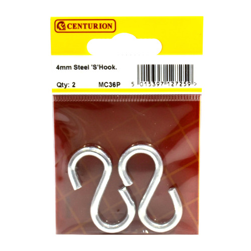 Steel Ess Hooks, Zinc Plated, 4mm x 40mm