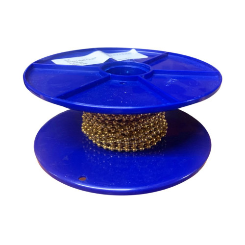 Polished Brass Ball Chain, No.6, 3.2mm x 10m Reel, Electro Brass